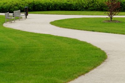 Walkway with decorative borders